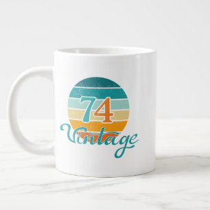 Retro Sunset 74 Vintag gestört Jumbo-Tasse