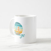 Retro Sunset 74 Vintag gestört Kaffeetasse (Vorderseite Links)