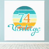 Retro Sunset 74 Vintag gestört Leinwanddruck (Insitu (Holzboden))