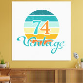 Retro Sunset 74 Vintag gestört Leinwanddruck (Insitu (Wohnzimmer))