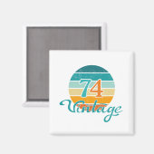 Retro Sunset 74 Vintag gestört Magnet (Vorderseite/Rückseite)