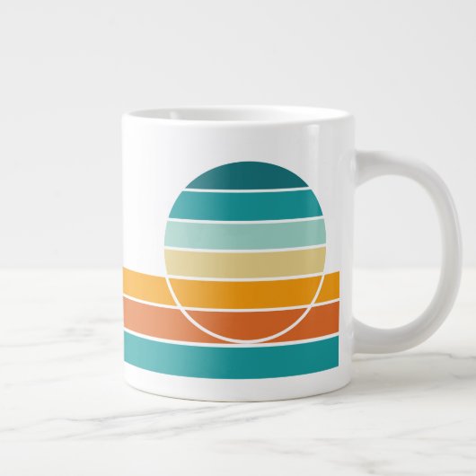Retro Sunset 75 Jumbo-Tasse (Rechts)