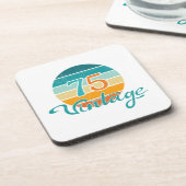 Retro Sunset 75 Vintag gestört Getränkeuntersetzer (Linke Seite)