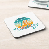 Retro Sunset 76 Vintag gestört Getränkeuntersetzer (Linke Seite)