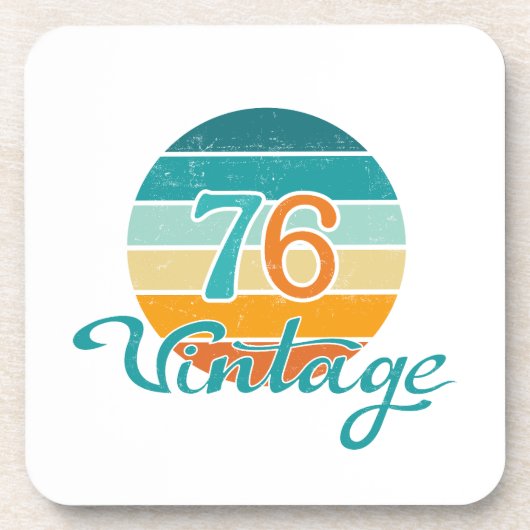 Retro Sunset 76 Vintag gestört Getränkeuntersetzer (Vorderseite)