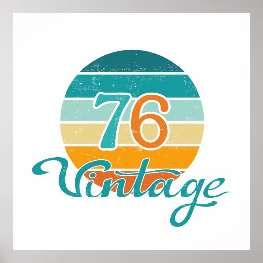 Retro Sunset 76 Vintag gestört Poster (Vorne)