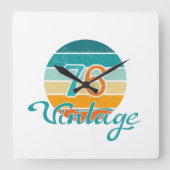 Retro Sunset 76 Vintag gestört Quadratische Wanduhr (Vorderseite)