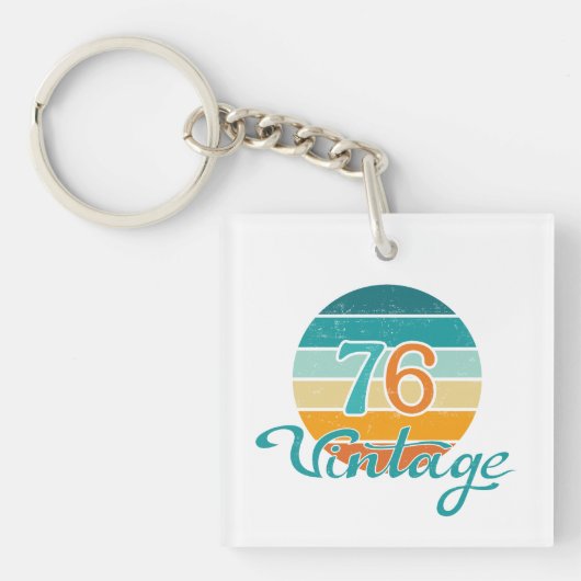 Retro Sunset 76 Vintag gestört Schlüsselanhänger (Vorderseite)