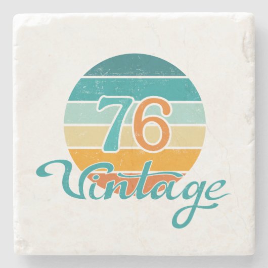 Retro Sunset 76 Vintag gestört Steinuntersetzer (Vorderseite)