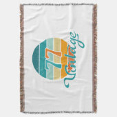 Retro Sunset 77 Vintage Distressed Decke (Vorderseite Vertikal)