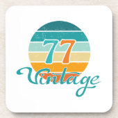 Retro Sunset 77 Vintage Distressed Getränkeuntersetzer (Vorderseite)