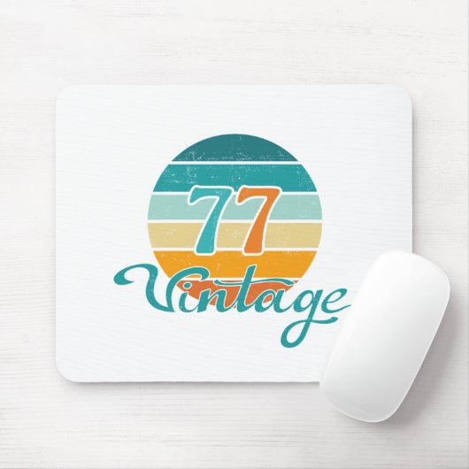 Retro Sunset 77 Vintage Distressed Mousepad (Mit Mouse)