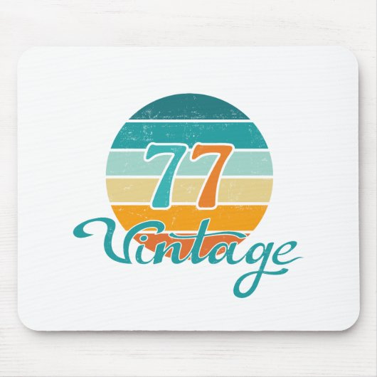 Retro Sunset 77 Vintage Distressed Mousepad (Vorne)