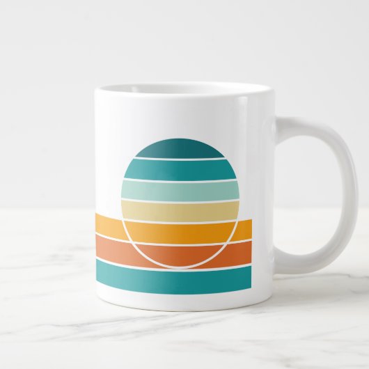 Retro Sunset 78 Jumbo-Tasse (Rechts)