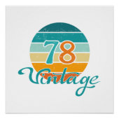 Retro Sunset 78 Vintage Distressed Poster (Vorderseite)