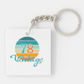 Retro Sunset 78 Vintage Distressed Schlüsselanhänger (Rückseite)