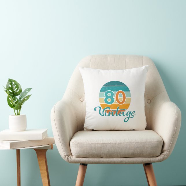 Retro Sunset 80 Vintage Distressed Kissen (Stuhl )