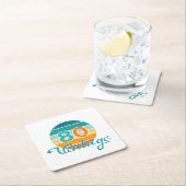 Retro Sunset 80 Vintage Distressed Rechteckiger Pappuntersetzer (Vor Ort)