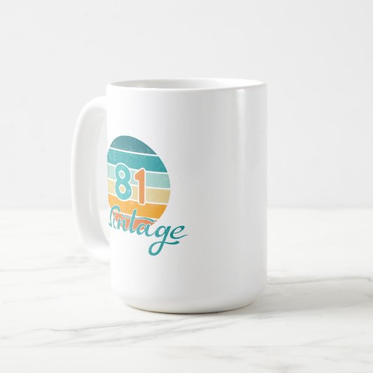 Retro Sunset 81 Vintage Distressed Kaffeetasse (Vorderseite Links)