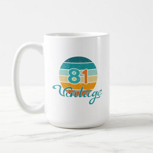 Retro Sunset 81 Vintage Distressed Kaffeetasse (Links)