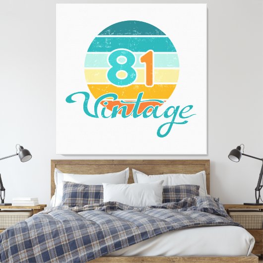 Retro Sunset 81 Vintage Distressed Leinwanddruck (Insitu (Schlafzimmer))