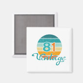 Retro Sunset 81 Vintage Distressed Magnet (Vorderseite/Rückseite)