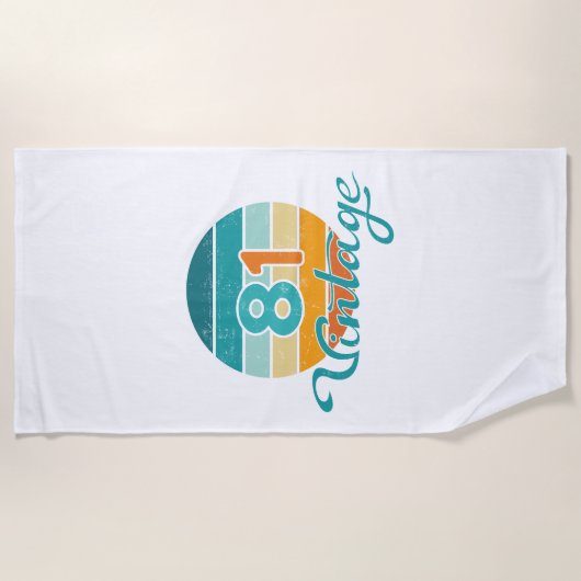 Retro Sunset 81 Vintage Distressed Strandtuch (Vorderseite)