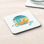 Retro Sunset 82 Vintage Distressed Getränkeuntersetzer (Linke Seite)
