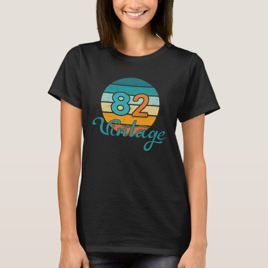 Retro Sunset 82 Vintage Distressed T-Shirt (Vorderseite)