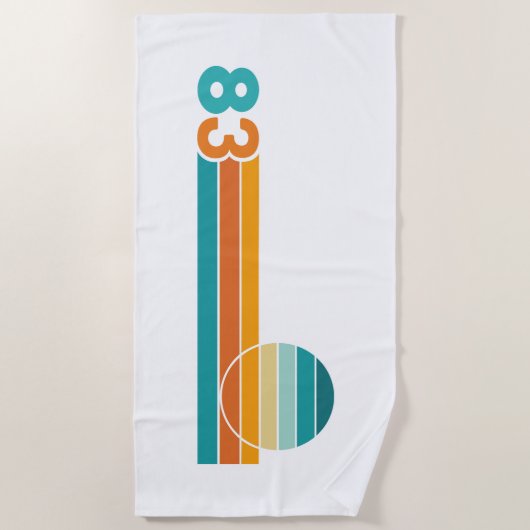 Retro Sunset 83 Strandtuch (Vorderseite)