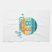 Retro Sunset 83 Vintage Distressed Geschirrtuch (Horizontal)