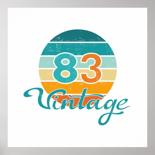 Retro Sunset 83 Vintage Distressed Poster (Vorne)