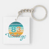 Retro Sunset 83 Vintage Distressed Schlüsselanhänger (Rückseite)
