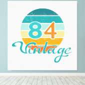 Retro Sunset 84 Vintage Distressed Leinwanddruck (Insitu (Holzboden))
