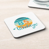 Retro Sunset 85 Vintage Distressed Getränkeuntersetzer (Linke Seite)