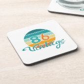 Retro Sunset 86 Vintage Distressed Getränkeuntersetzer (Linke Seite)