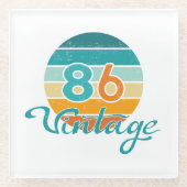 Retro Sunset 86 Vintage Distressed Glasuntersetzer (Vorderseite)
