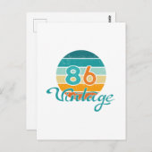 Retro Sunset 86 Vintage Distressed Postkarte (Vorne/Hinten)
