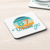 Retro Sunset 87 Vintage Distressed Getränkeuntersetzer (Linke Seite)