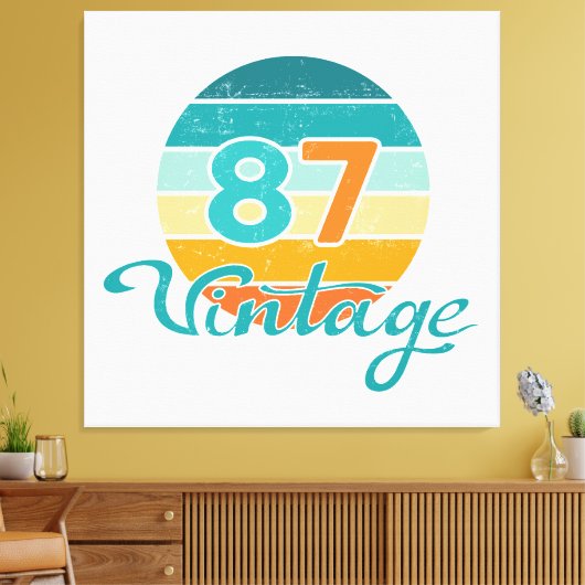 Retro Sunset 87 Vintage Distressed Leinwanddruck (Insitu (Wohnzimmer))