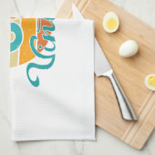 Retro Sunset 88 Vintage Distressed Geschirrtuch (Viertel Falte)