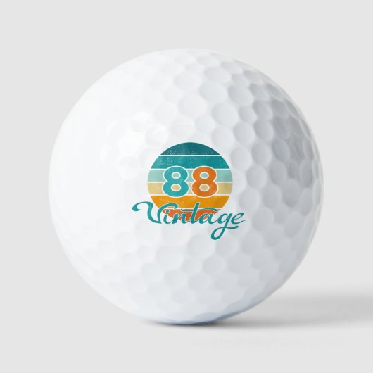 Retro Sunset 88 Vintage Distressed Golfball (Vorderseite)