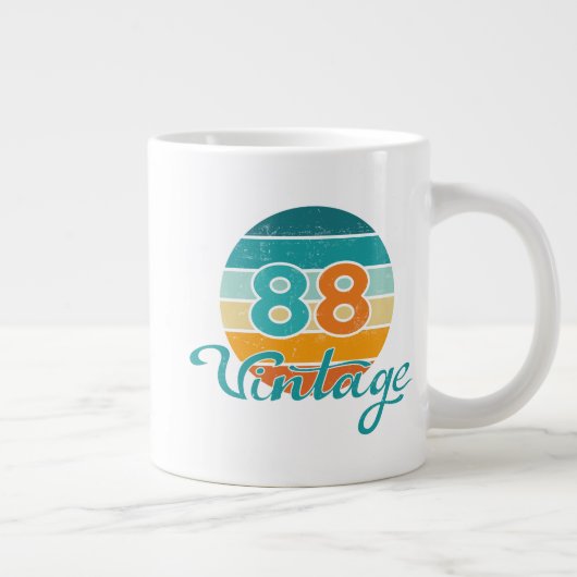 Retro Sunset 88 Vintage Distressed Jumbo-Tasse (Rechts)
