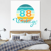 Retro Sunset 88 Vintage Distressed Leinwanddruck (Insitu (Schlafzimmer))