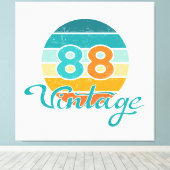 Retro Sunset 88 Vintage Distressed Leinwanddruck (Insitu (Holzboden))