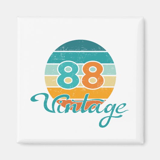 Retro Sunset 88 Vintage Distressed Magnet (Vorne)