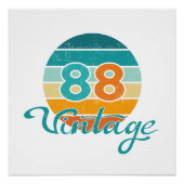 Retro Sunset 88 Vintage Distressed Poster (Vorderseite)