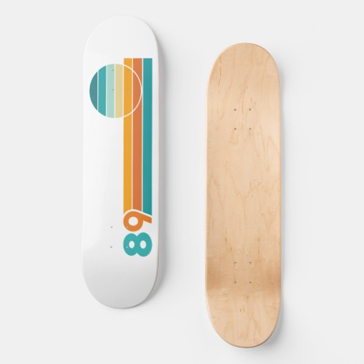Retro Sunset 89 Beach Towel Skateboard (Vorderseite)