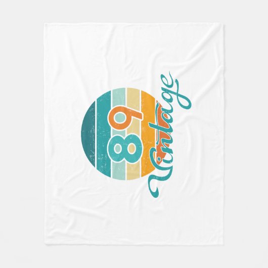Retro Sunset 89 Vintage Distressed Fleecedecke (Vorderseite)