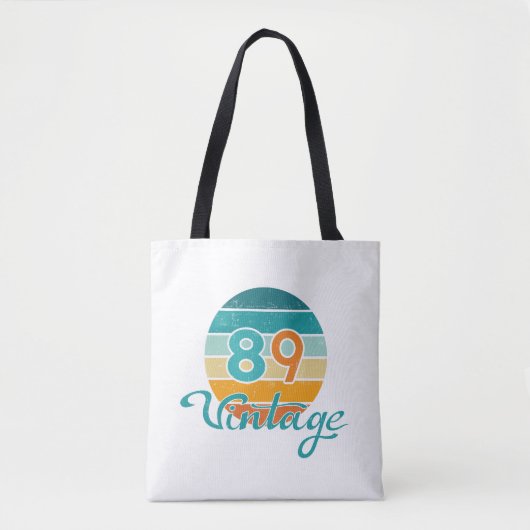 Retro Sunset 89 Vintage Distressed Tasche (Vorderseite)